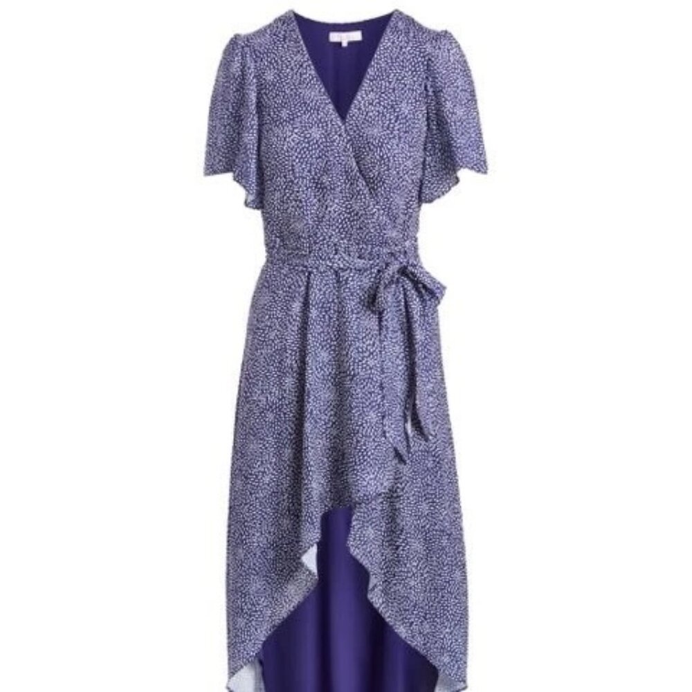 Parker High-Low Dress in Navy and White